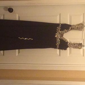 Royal Purple, beaded gown w/train size 12